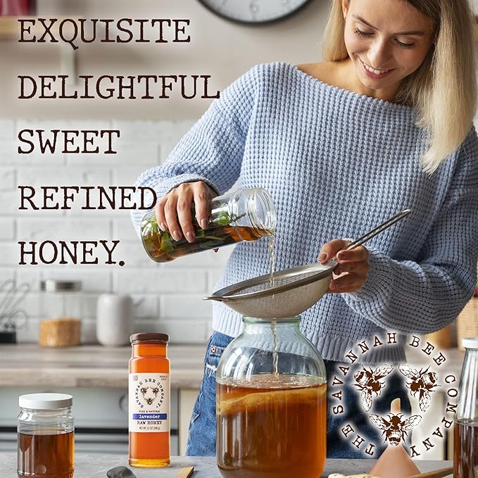 Savannah Bee Company Honey - Pure, Natural, Organic Raw Honey (12.00 Ounce (Pack of 1), Lavender)