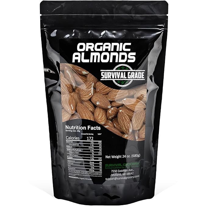 Survival Grocery® - Organic Almonds (24 oz./1 Bag)
