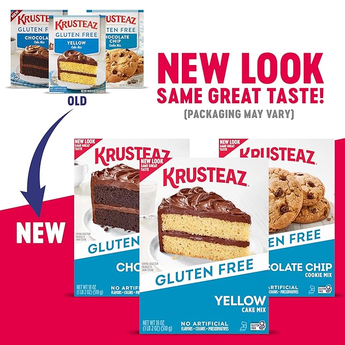 Krusteaz Gluten Free Chocolate Cake Mix, No Artificial Flavors, Colors, or Preservatives, 18 Ounce(Pack of 2)
