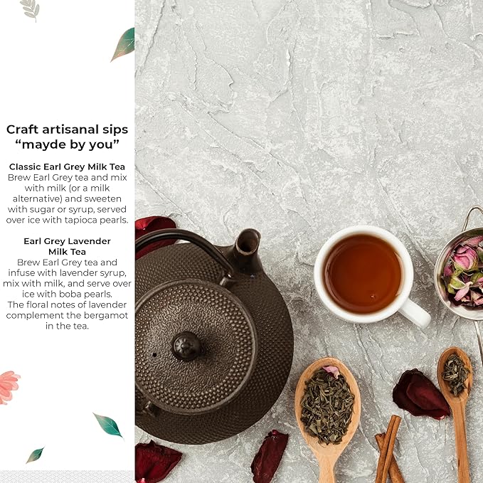 Mayde Earl Grey Loose Leaf Tea - Premium Taiwanese Tea, 1 lb (16 oz)