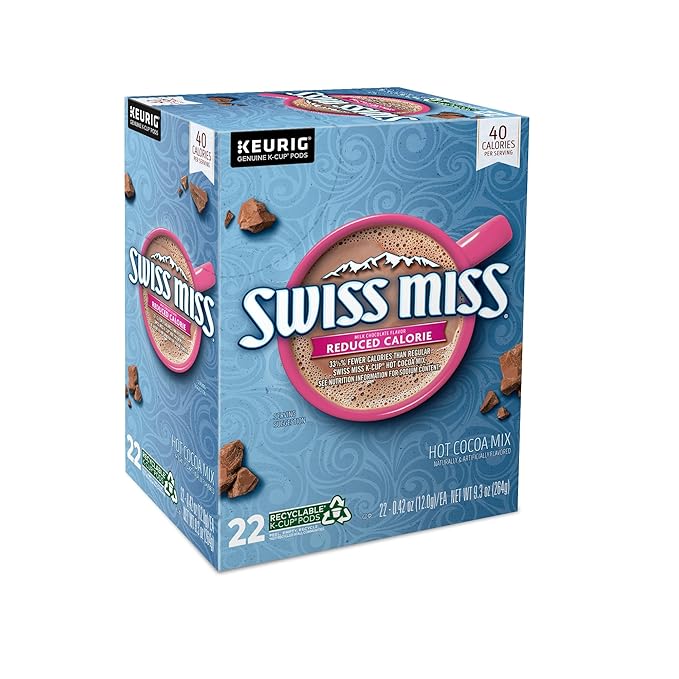 Swiss Miss Sensible Sweets Light Hot Cocoa, Keurig Single-Serve Hot Chocolate K-Cup Pods, 96 Count