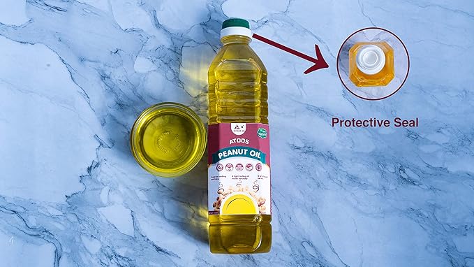 Atoos Peanut Oil |Made from Raw Peanuts 33.8oz ??Natural Cooking Oil, Healthy Deep Fryer Oil, Non-GMO| Pure Groundnut Oil rich in Vitamin E