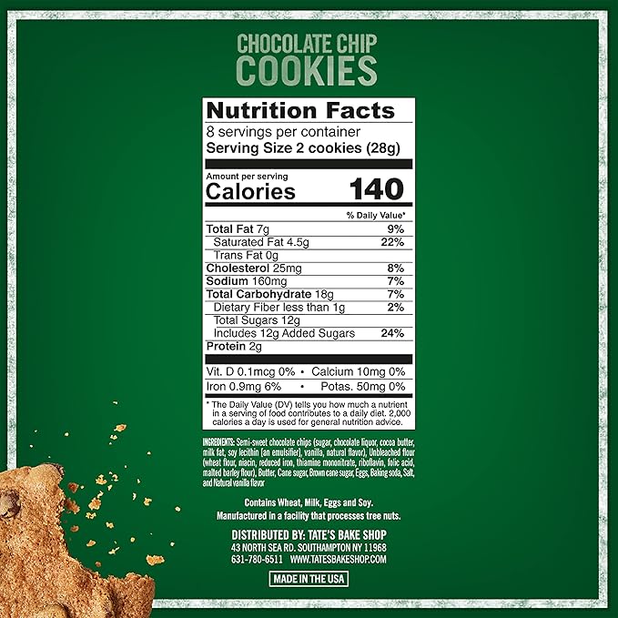 Tate?™s Bake Shop Chocolate Chip Cookies, 16 ??2 Cookie Snack Packs (2 Boxes)
