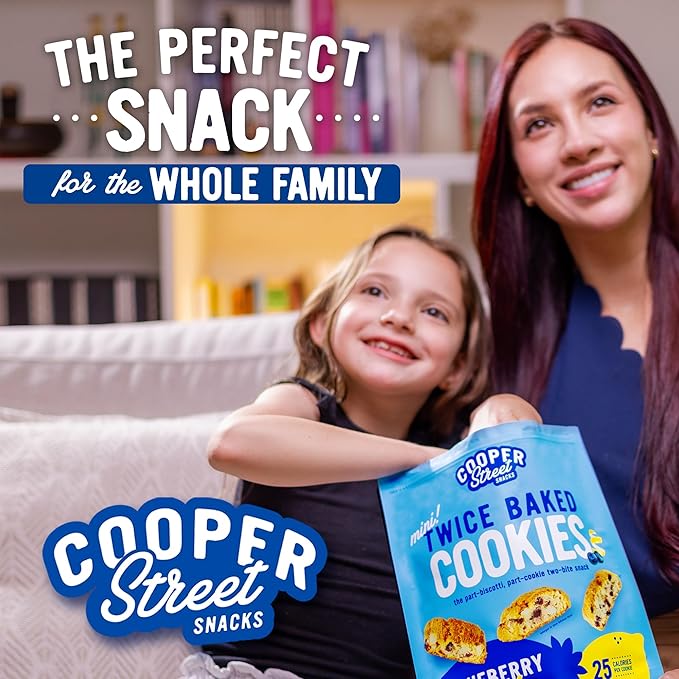 Cooper Street Twice-Baked Blueberry Lemon Biscotti Cookies (16 oz) ??Over 50 Biscotti per Bag Loaded with Real Fruit, Italian Style Snacks Ideal with Coffee or Tea - Dairy, Peanut & Soy Free, Kosher