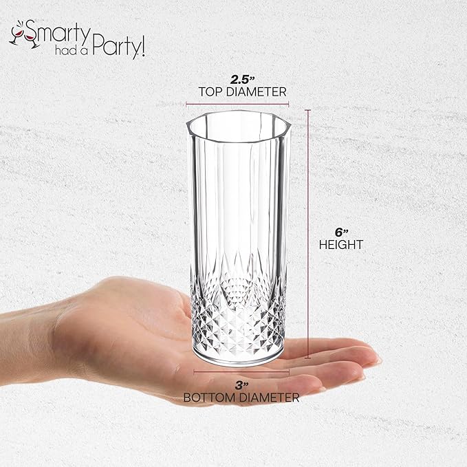 Smarty Had A Party 14 oz Plastic Wine Glasses Pack of 48, Unbreakable Crystal Clear Glasses for Cocktails, Weddings, and Events, Durable Drinkware for Parties