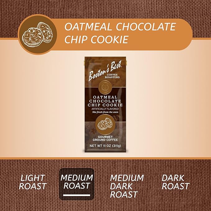Boston???Best - Oatmeal Chocolate Chip Flavored Coffee, Delicious Gourmet Premium Ground Coffee, 11 oz. / 311 g Bag