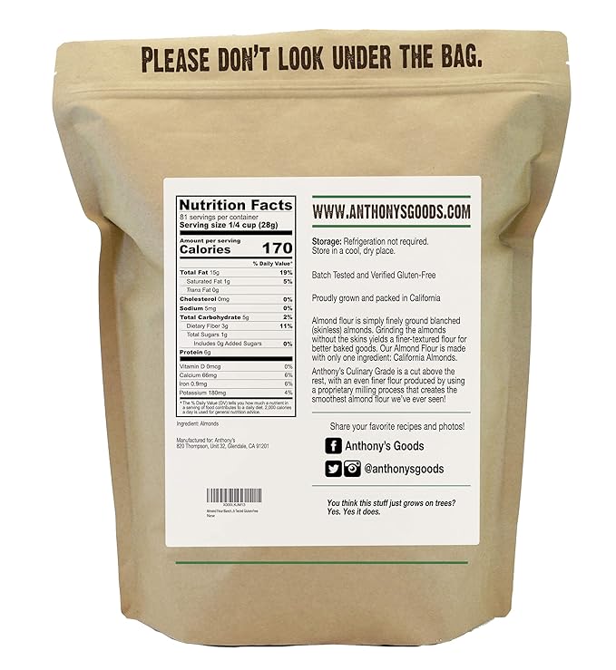 Anthony's Blanched Almond Flour, Culinary Grade, 5 lb, Extra-Finely Ground, Gluten Free, Non GMO, Keto Friendly