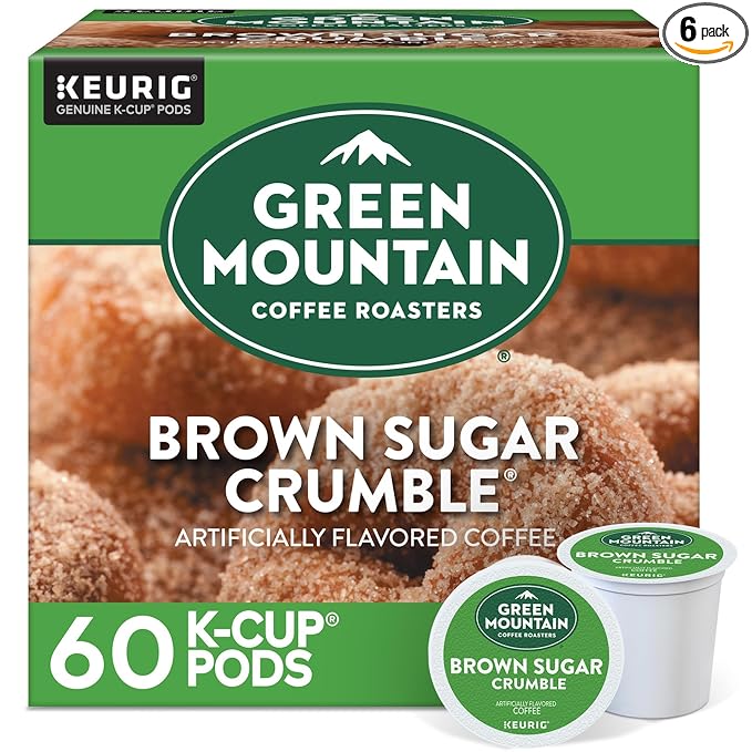 Green Mountain Coffee Roasters Brown Sugar Crumble Keurig Single-Serve K-Cup pods, Medium Roast Coffee, 60 Count (6 Packs of 10)