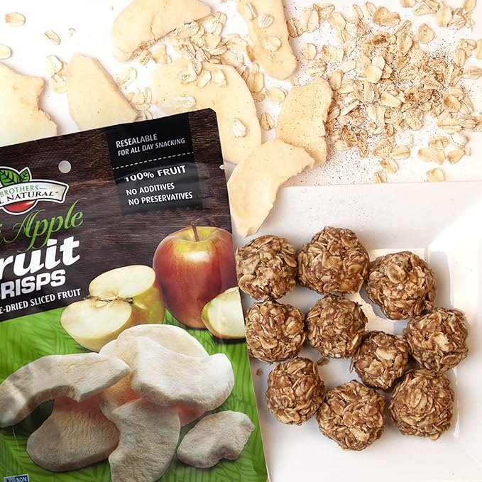 Brothers All Natural Freeze Dried Fruit Crisps, Fuji Apple, 1 Oz (Pack of 8), Made with 100% Fruit, Gluten Free, Soy Free, Vegan, Heathy Snack, Resealable Pouch