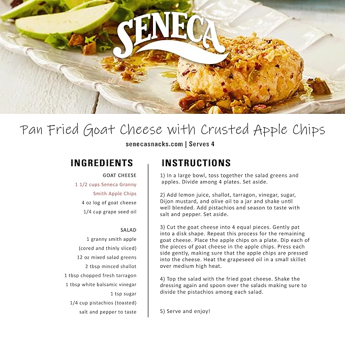 Seneca Granny Smith Apple Chips | Made from Fresh Apples | 100% Granny Smith Apples | Yakima Valley Orchards of Washington | Crisped Apple Perfection | Foil-Freshness bag | 2.5 ounce (Pack of 12)