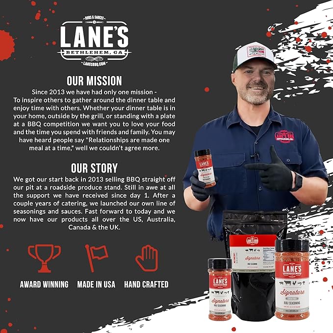 Lane's Signature BBQ Seasoning Rub, All-Natural BBQ Seasonings and Rubs, Perfect for Beef, Meat, Chicken & Pork Rub Seasoning, Made in USA, 2lb