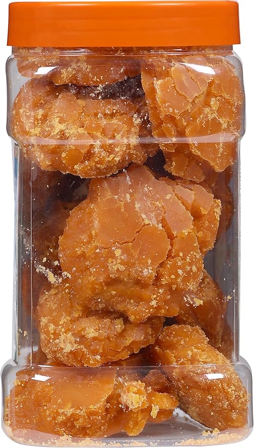 Rani Pesi Gur (Jaggery) Indian Unrefined Raw Cane Sugar 35oz (2.2lbs) 1kg PET Jar ~ Gluten Friendly | Vegan | NON-GMO | Kosher | No Salt or fillers | Indian Product