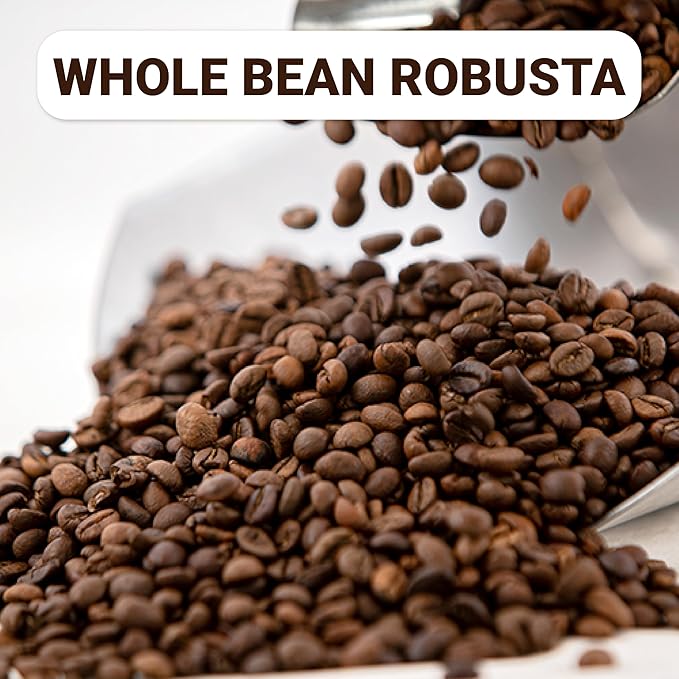 doanhdang - 17 Oz Premium Robusta Whole Bean Coffee, 100% Robusta Medium Roast, Rich Flavor for Espresso Shot and Brew, Origin from Vietnam, Whole Med Roast Beans, Pack of 1, Phin Filter Included