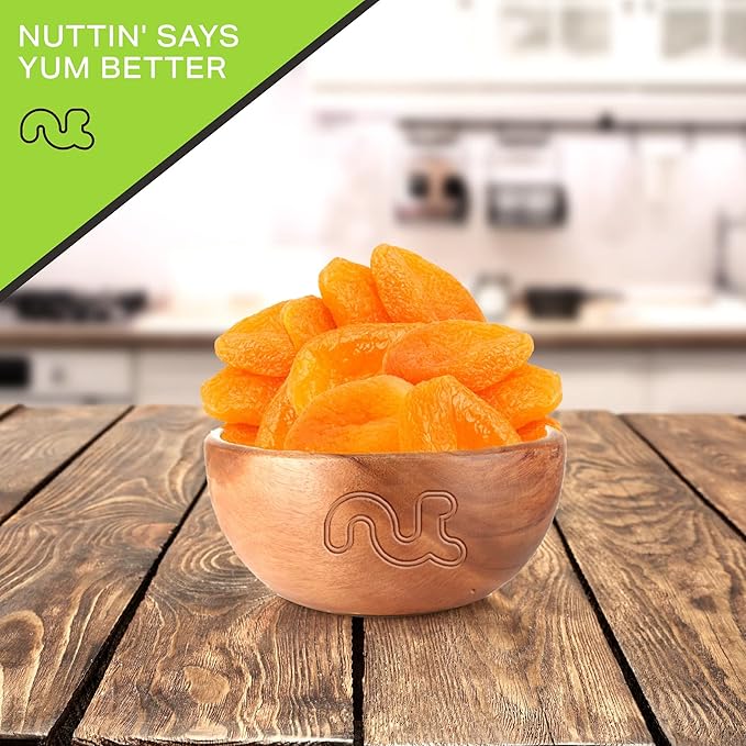 NUT CRAVINGS - Sun Dried Turkish Apricots, No Sugar Added, Unsweetened (16oz, 1 LB) Bulk Dry Fruits Packed Fresh in Resealable Bag - Sweet Healthy Snack, Naturally Grown, Vegan, Kosher