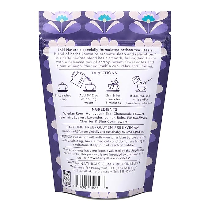Dreamy Night Sleep Tea (1.65 oz, Pack of 18 Tea Bags) ??Sleepytime Calming Caffeine Free Tea Herbal Blend with Valerian Root, Chamomile, Lemon Balm, Passionflower and Lavender for Bedtime