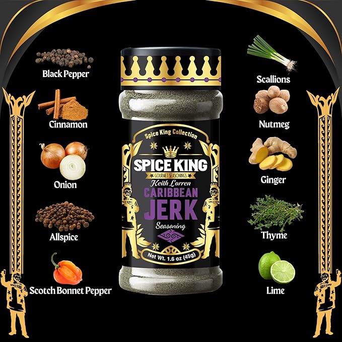 Spice King Caribbean Jerk Seasoning - 1.8 Oz Shaker Bottle - Authentic Jamaican Jerk Seasoning for Chicken, Meat Rubs & Grilling with a Caribbean Food Flavor Twist