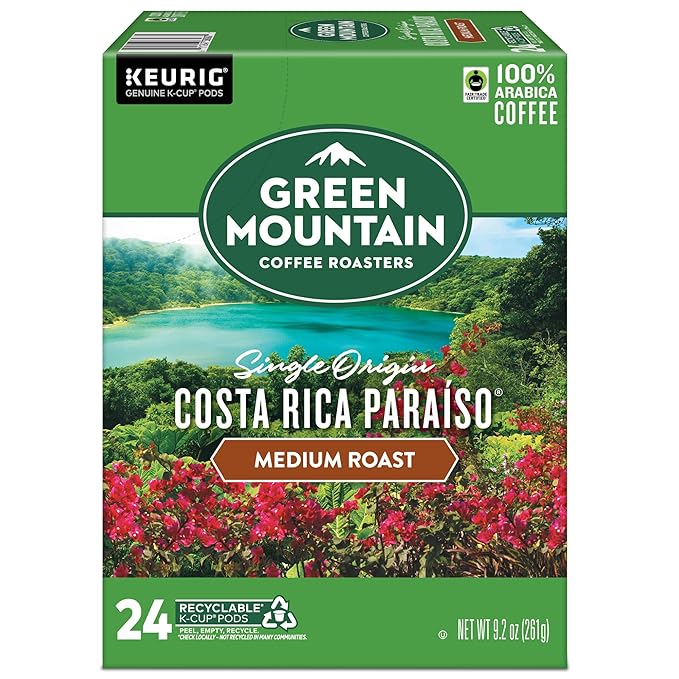 Green Mountain Coffee Roasters Costa Rica Paraiso Single-Serve K-Cup Pods, Medium Roast Coffee, 96 Count