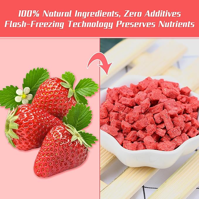 Haomly Freeze Dried Strawberries, 8.8oz/250g, 100% Natural Strawberry Chips,Dried Strawberries Bulk for Baking, Cooking, Flavorful,No Additives, No Sugar Added