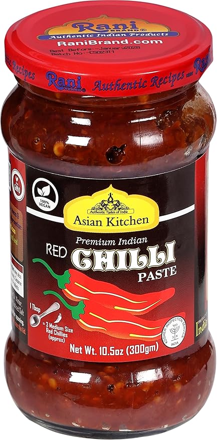 Asian Kitchen Red Chilli Cooking Paste 10.58oz (300g) Glass Jar ~ Vegan | Gluten Free | NON-GMO | No Colors | Indian Origin