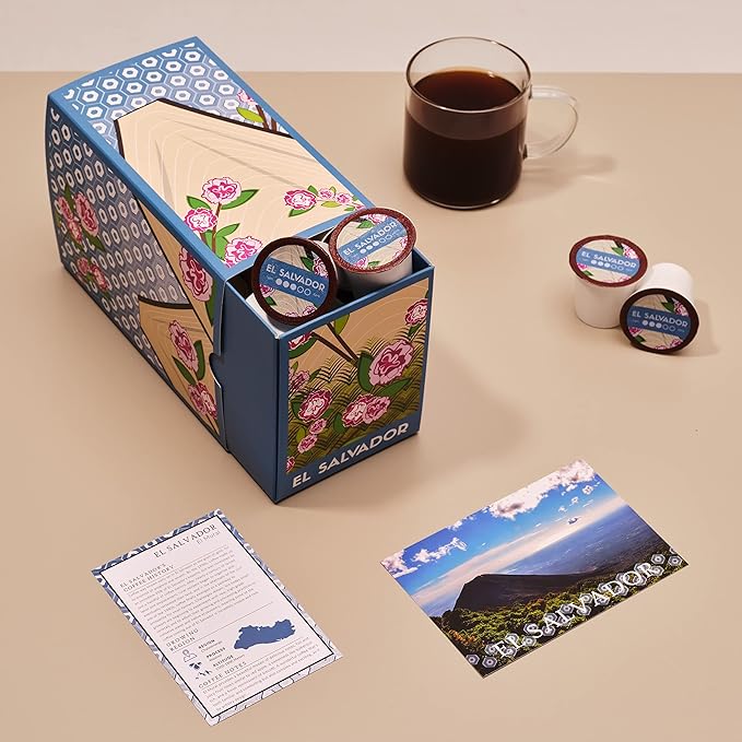 Atlas Coffee Club Coffee Pods – Dark Roast, Single-Origin El Salvador, 24 Count – Compatible with Keurig K-Cup Brewers – 100% Recyclable, Premium Arabica Coffee