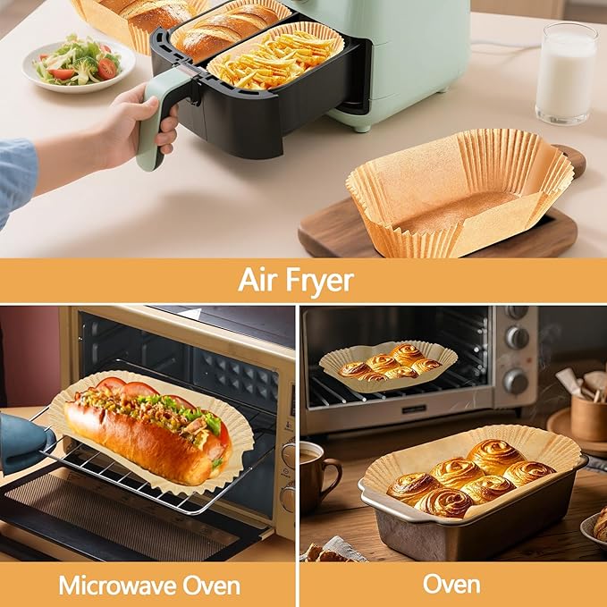100 Pack 7.5 Inch Loaf Pan Liners, Non-Stick Cake Baking Sheets, Unbleached & Greaseproof Baking Paper for Cookies, Cupcakes, Bread.