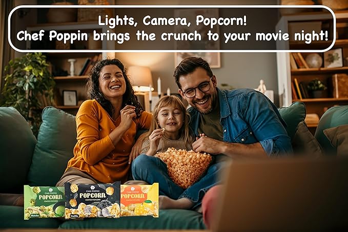 CHEF POPPIN Asian-Style Gourmet Flavored Popcorn, Non-GMO Corn, All Natural, Truffle, 50g, 1.76 oz