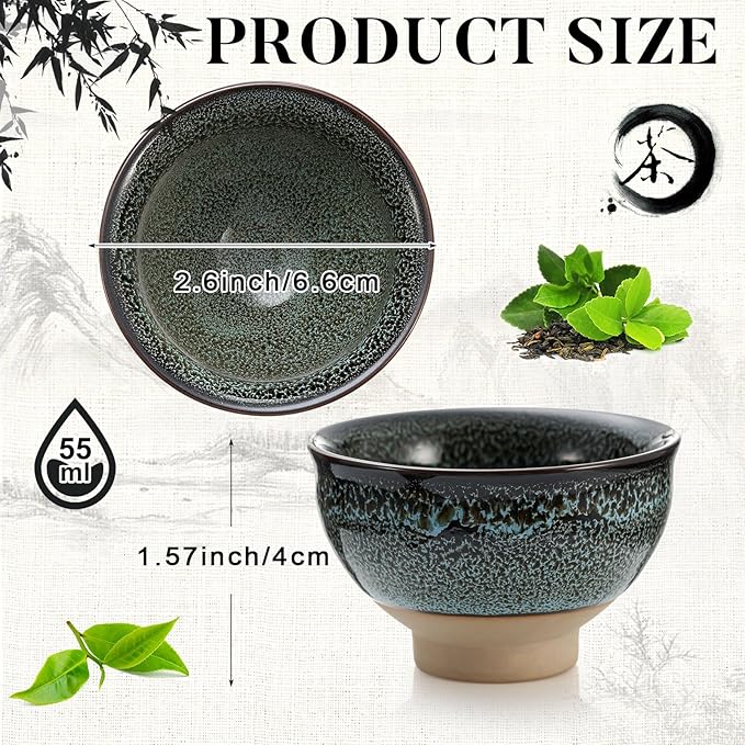 Skyley 6 Pieces Korean Soju Shot Glasses Sets Porcelain Cups Korean Ceramic Cups Tea Accessories Drinkware, Handcrafted Ceramic(Multicolor,Stylish Pattern)
