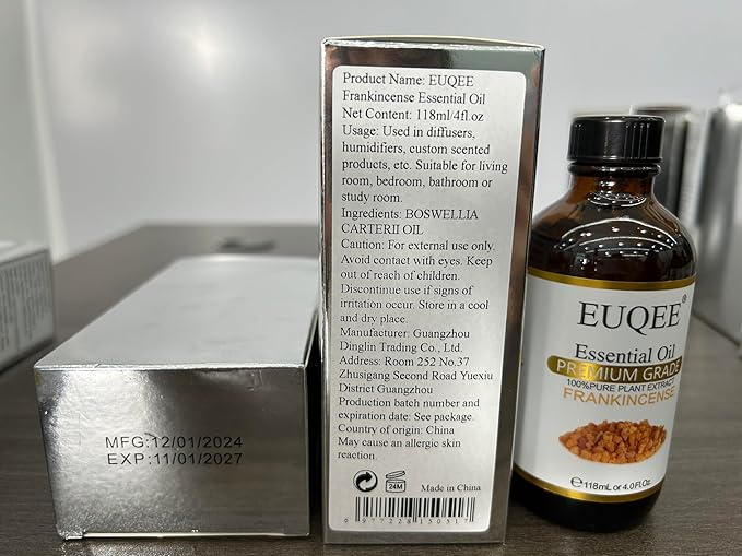 Frankincense Essential Oil 118ml Large Bottle Pure Frankincense Oil with Glass Dropper Great for Aromatherapy, Diffuser, Soap Making - 4 Fl.Oz