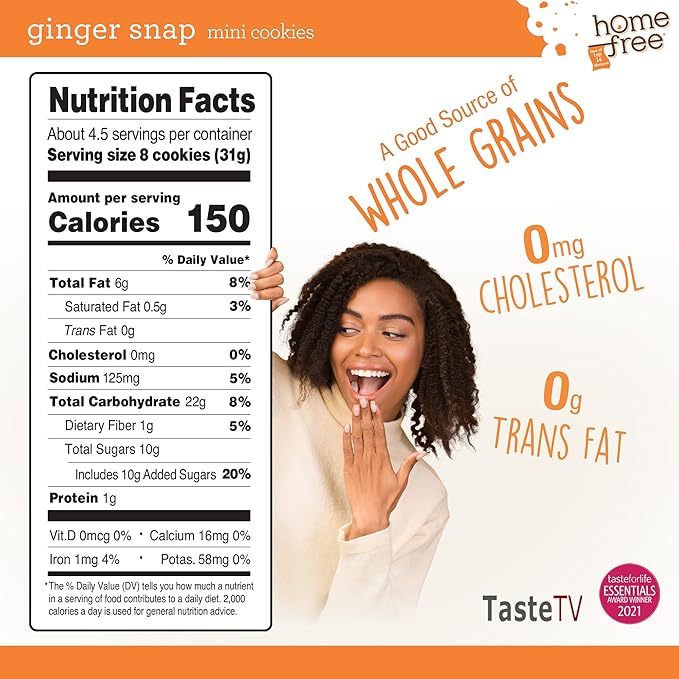 Homefree Mini Ginger Snap Cookies, Gluten Free, Nut Free, Vegan, School Safe and Allergy Friendly Snack, 5 oz. (Pack of 1)