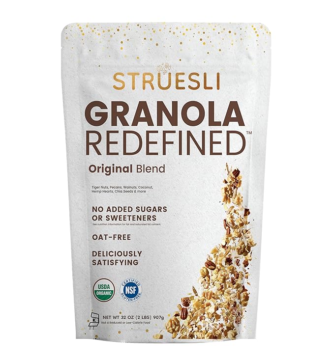 Struesli - Organic Original Granola Redefined | No Added Sweeteners, No Grains | Keto & Paleo Friendly | Gluten-Free, Grain-Free | Healthy Adult Snack | High-Fiber, Nutrient-Rich, Satisfying Crunch