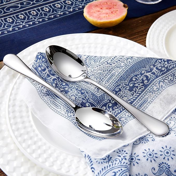 KEAWELL Premium Verona 4-Piece 7.6 inch Spoon Set ??18/10 Stainless Steel, Heavy-Duty Mirror-Finished Flatware for Daily Meals, Hosting and Special Occasions (4, Dinner Spoons)