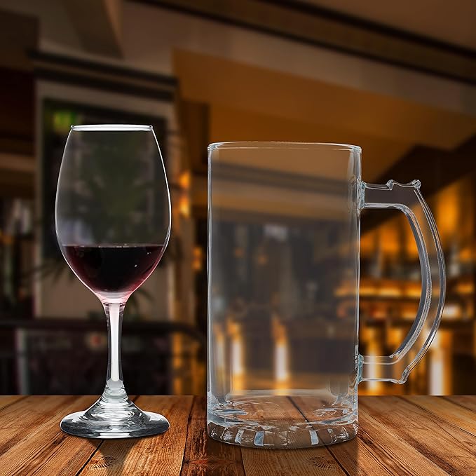 DISCOUNT PROMOS Rioja Wine Glasses with Stem 10 oz. Set of 10, Bulk Pack - Color Bottom, Perfect for Wedding, Party Favors, Birthday, Bridal Shower Gifts - Clear