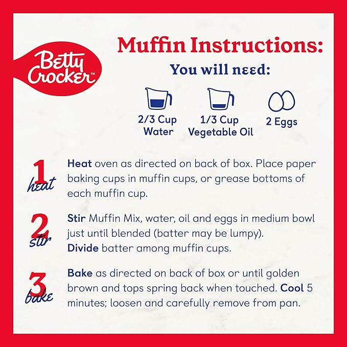 Betty Crocker Banana Nut Muffin and Quick Bread Mix, Made with California Walnuts, 12.3 oz (Pack of 12)