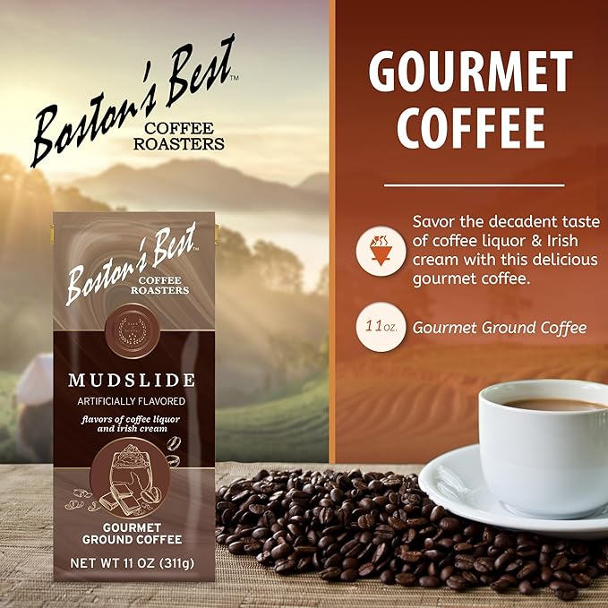 Boston???Best - Mud Slide Flavored Delicious Gourmet Coffee, Premium Ground Coffee, 11 oz. / 311g Bag