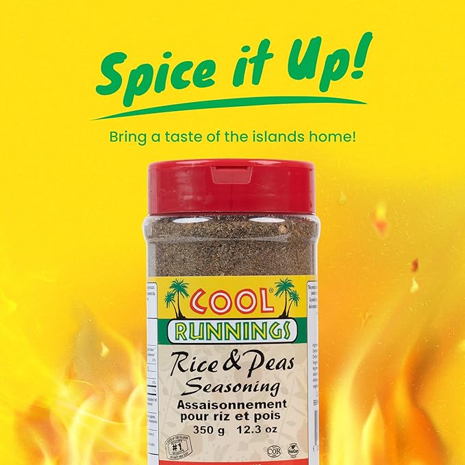 Cool Runnings Rice & Peas Seasoning, 350g - Traditional Jamaican Spice Blend for Authentic Rice and Peas, Ideal for Coconut Rice and Kidney Beans