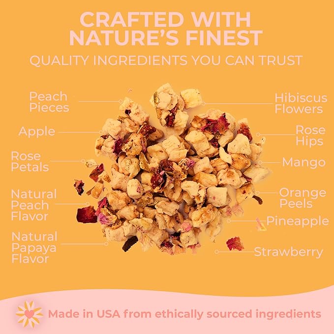 Katy?™s Peach Bellini Loose Leaf Tea | Fruity & Refreshing Light White Herbal Tea | Apple, Peach & Mango | Caffeine-Free Tea | 30+ Cups | Hot or Iced | Premium Quality, Woman-Owned | 2.75oz Pouch
