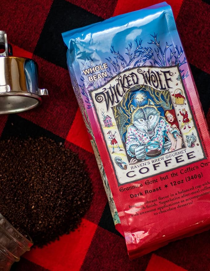 Raven's Brew Coffee - Wicked Wolf - Dark Roast - Full Body of Currant and Spice (Whole Bean, 5 lb)