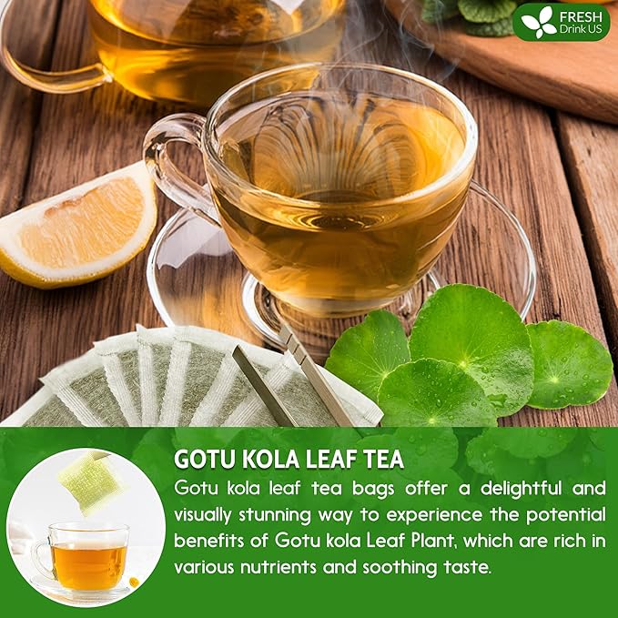 FreshDrinkUS, Premium Gotu Kola Leaf Tea ??40 Tea Bags | Pure Dried Centella Asiatica Leaves | Naturally Caffeine-Free Herbal Tea | Refreshing Aroma & Smooth Taste | Premium Herbal Infusion. Vegan