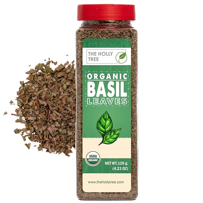 Organic Basil Leaves 4.23 oz – Dried Basil Seasoning with Fresh Flavor – USDA Organic, Kosher, Gluten Free – The Holly Tree