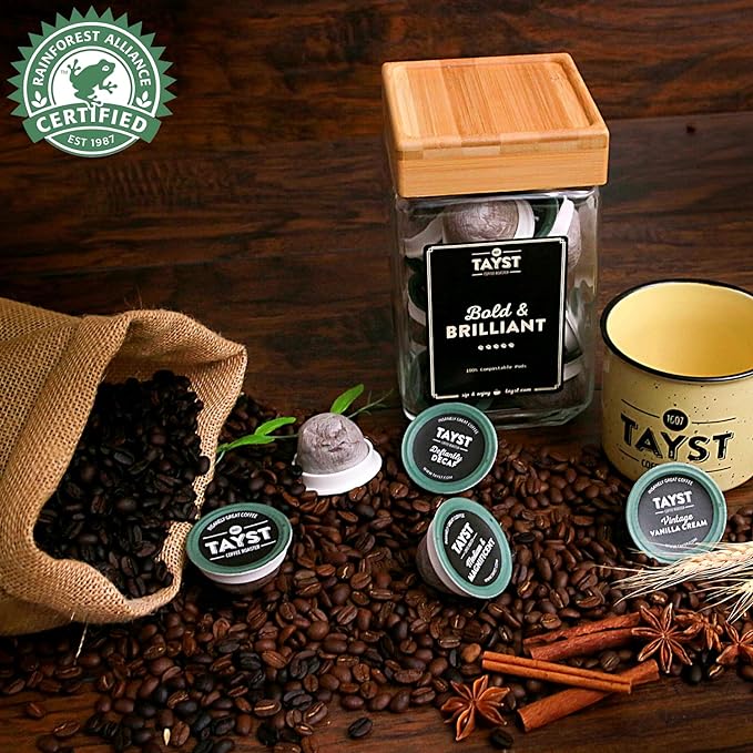 Tayst Coffee Pods, Defiantly Decaf Dark Roast, K Cups Compatible with Keurig Coffee Maker, Sustainable Single Serve, Pack of 240