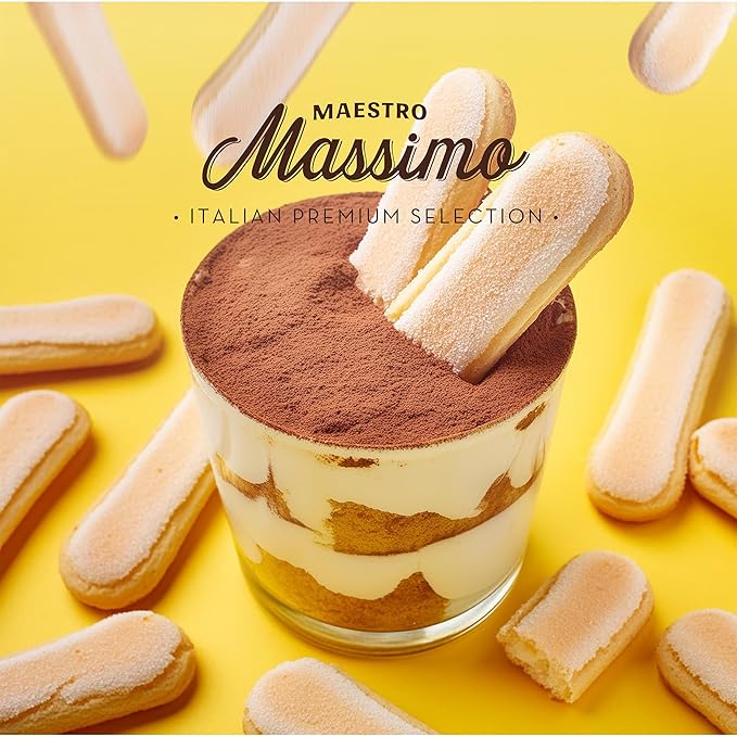 Maestro Massimo Savoiardi Ladyfingers - Classic Italian Lady Finger Cookies for Tiramisu, Premium Lady Fingers for Cake, Desserts & Pastries 7.05 oz (200 gr), Pack of 1