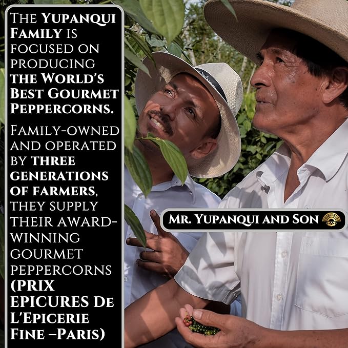 YUPANQUI Organic Black Peppercorns for Grinder Refill Award-Winning Organic Black Pepper corns 17.6oz Gourmet Peppercorns Whole