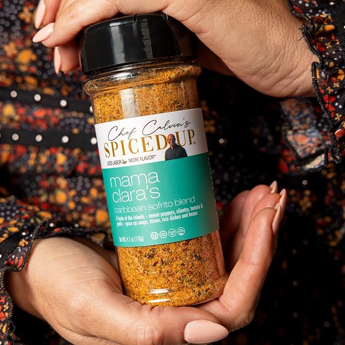 Spiced Up Mama Clara Sofrito Seasoning ??Latin-Inspired Blend with Tomato, Garlic, Onion & Herbs ??Bold Sofrito-Style Spice for Rice, Beans, Soups & Stews ??Vegan, Non-GMO, Gluten-Free ??4.1 oz