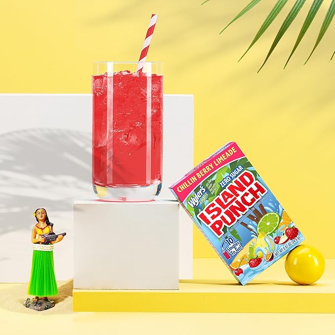 Wyler's Light Island Punch Singles To Go, Water Drink Mix, Chillin Berry Limeade, 10 Count, Pack Of 12 (120 Single Servings)