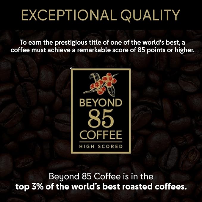 Beyond 85 Coffee High Scored Colombian Decaffeinated Coffee ??340g Whole Bean Decaf ??Smooth & Bold Flavor ??Best Whole Bean for Any Brew, Richly Floral & Chocolate Notes