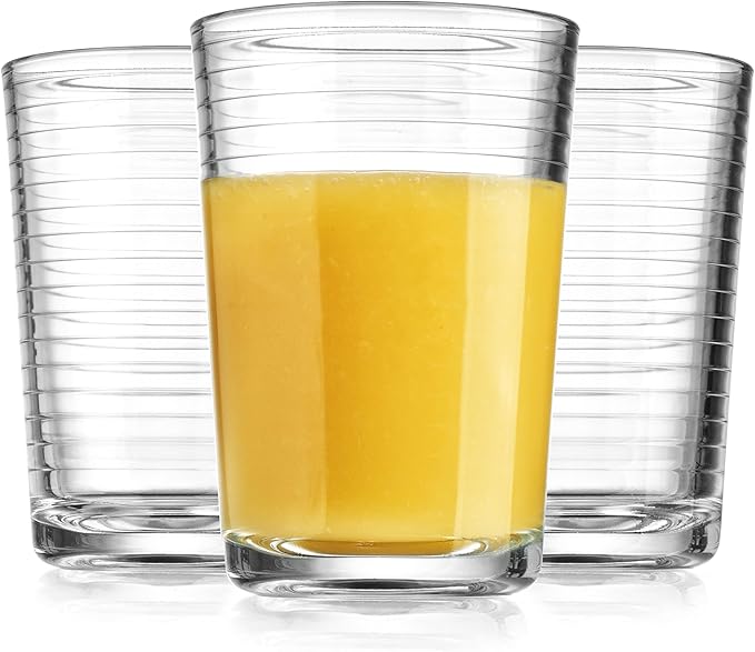 Glaver's Juice Glasses 7 oz. Set of 10 Glass Cups ??Beverage Water Tumblers For Home and Bar, Water, Cocktails, Iced tea. Kids Friendly Dishwasher Safe.