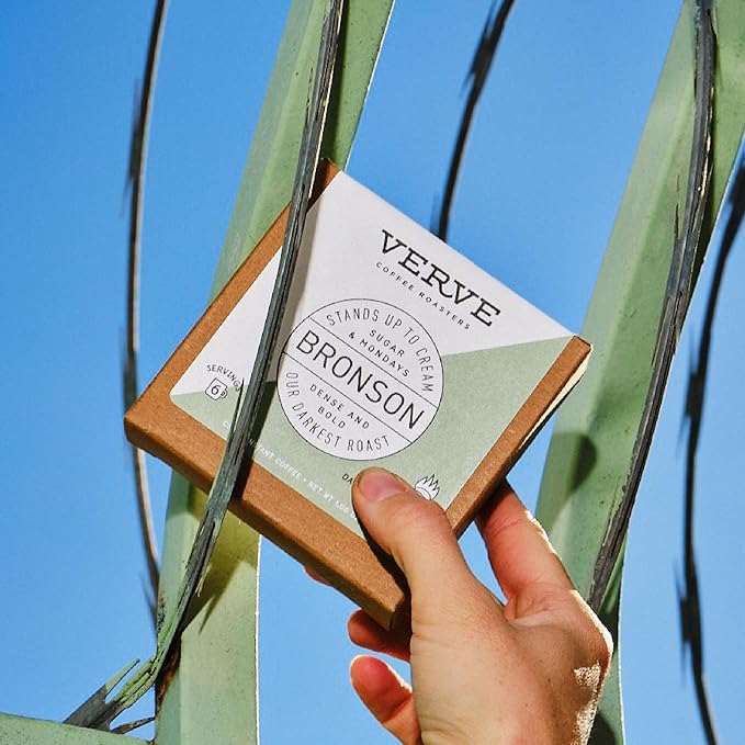 Verve Coffee Roasters Craft Instant Coffee Bronson Blend | French Dark Roast, Ground, Hand-Roasted | Enjoy Hot or Cold | Up to 6 Servings