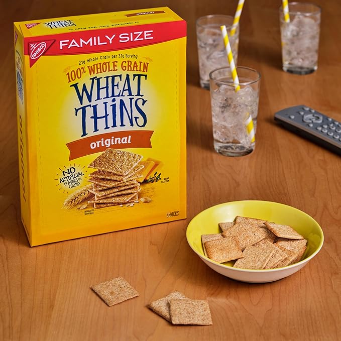 Wheat Thins Original Snacks, Whole Grain Wheat Crackers, Bulk Snack Crackers, Family Size, 6 - 14 oz Boxes
