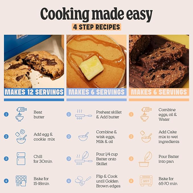 Cravings Family Baking Bundle by Chrissy Teigen ??Banana Bread, Mochi Pancake & Waffle, and Chocolate Chip Cookie Mix ??3-Pack Variety Baking Mix Set