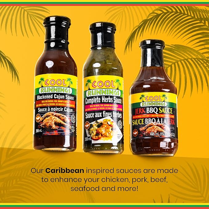 Cool Runnings Jerk BBQ Sauce 465ml - Bold and Smoky Jamaican-Style Barbecue Sauce for Grilling, Marinating, Dipping and Oven-Baked Dishes